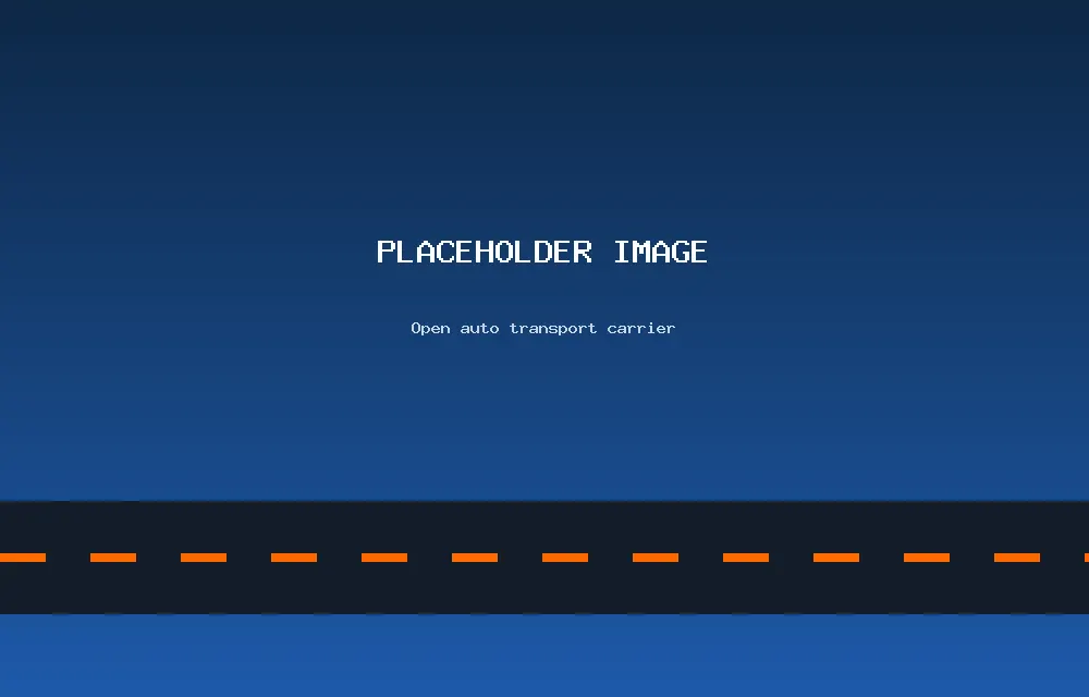 Placeholder: open auto transport carrier loaded with vehicles